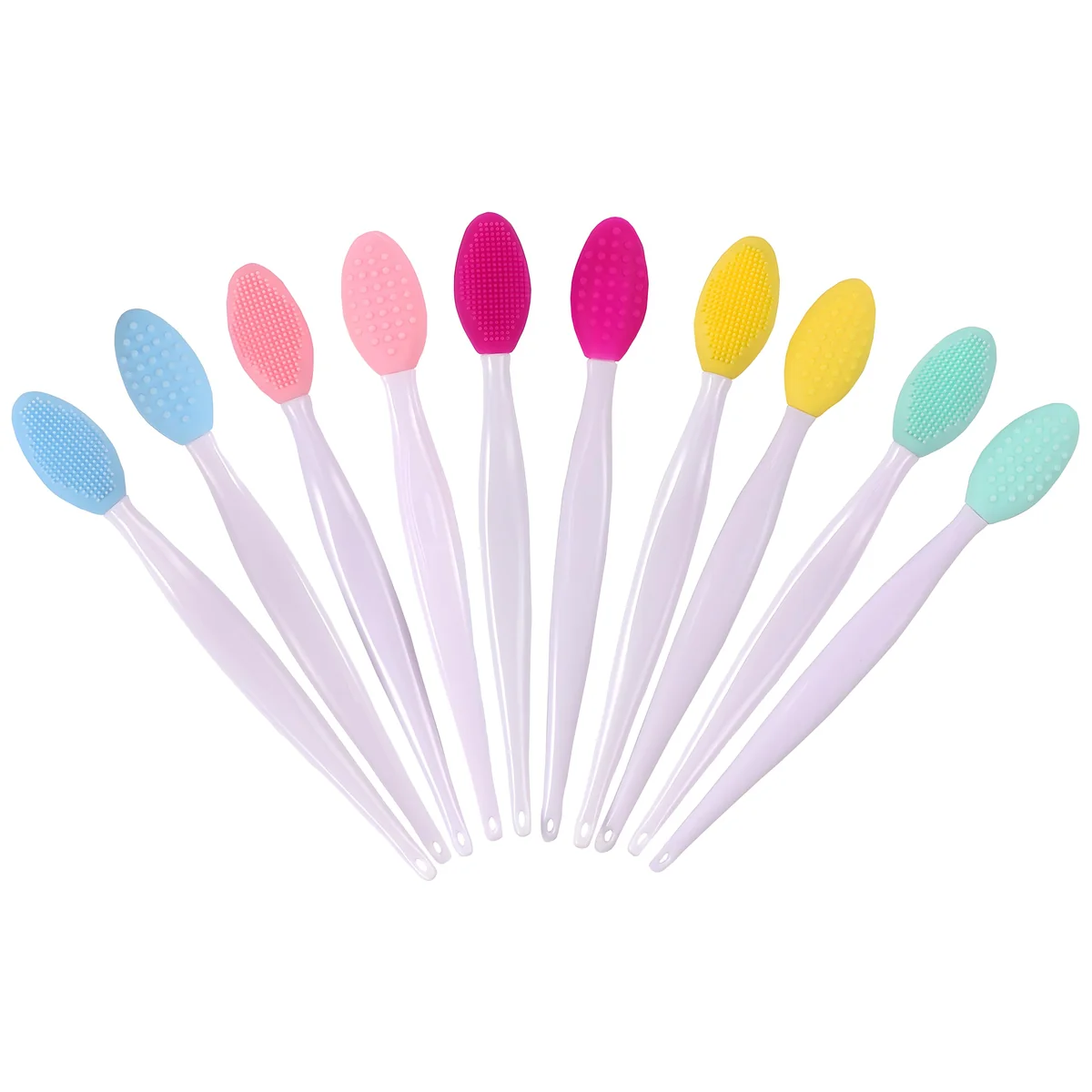 10pcs Silicone Scrub Lip Brush