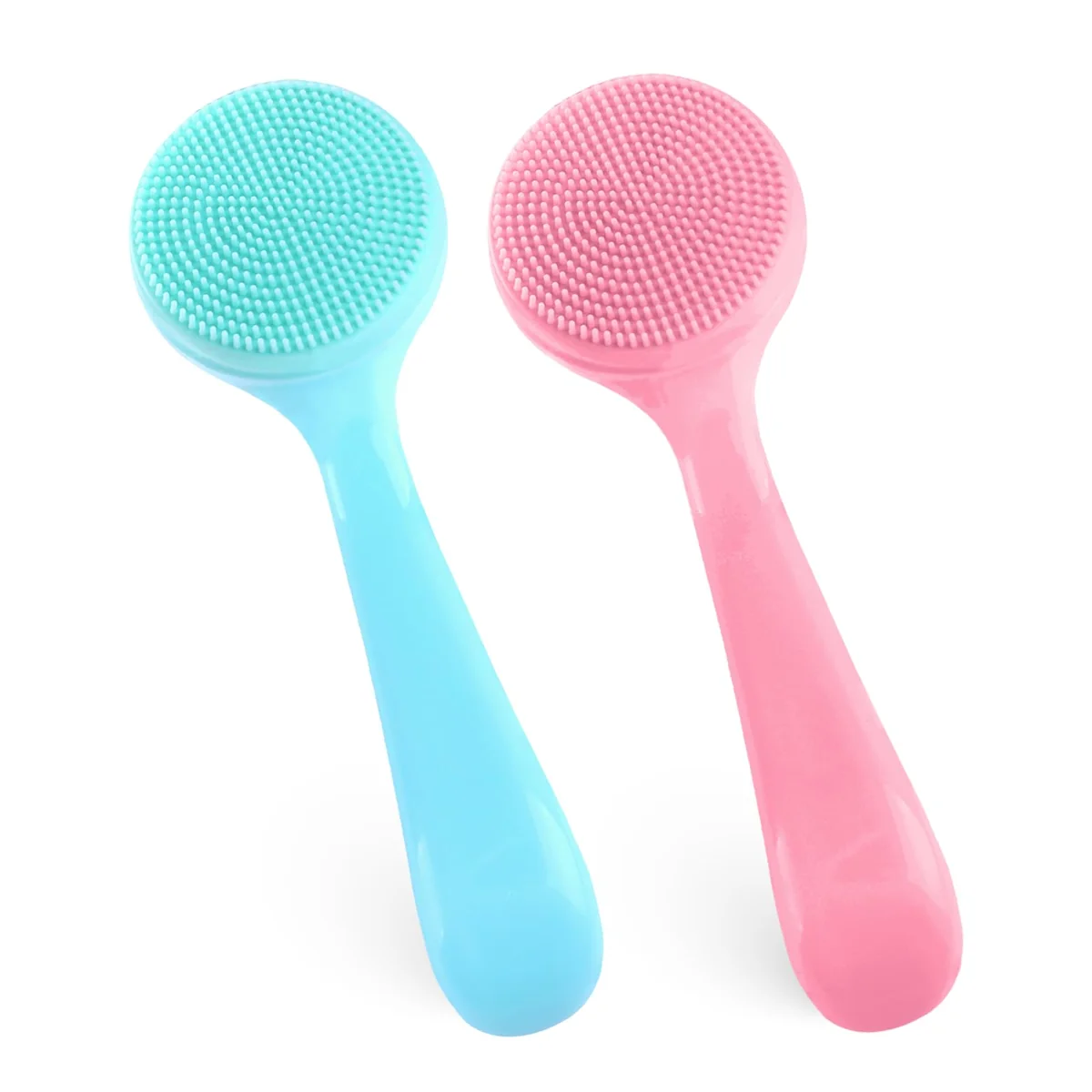 2Pack Silicone Face Brush Manual Face Scrub Brush Soft Facial Brushes Waterproof Exfoliating Face Br